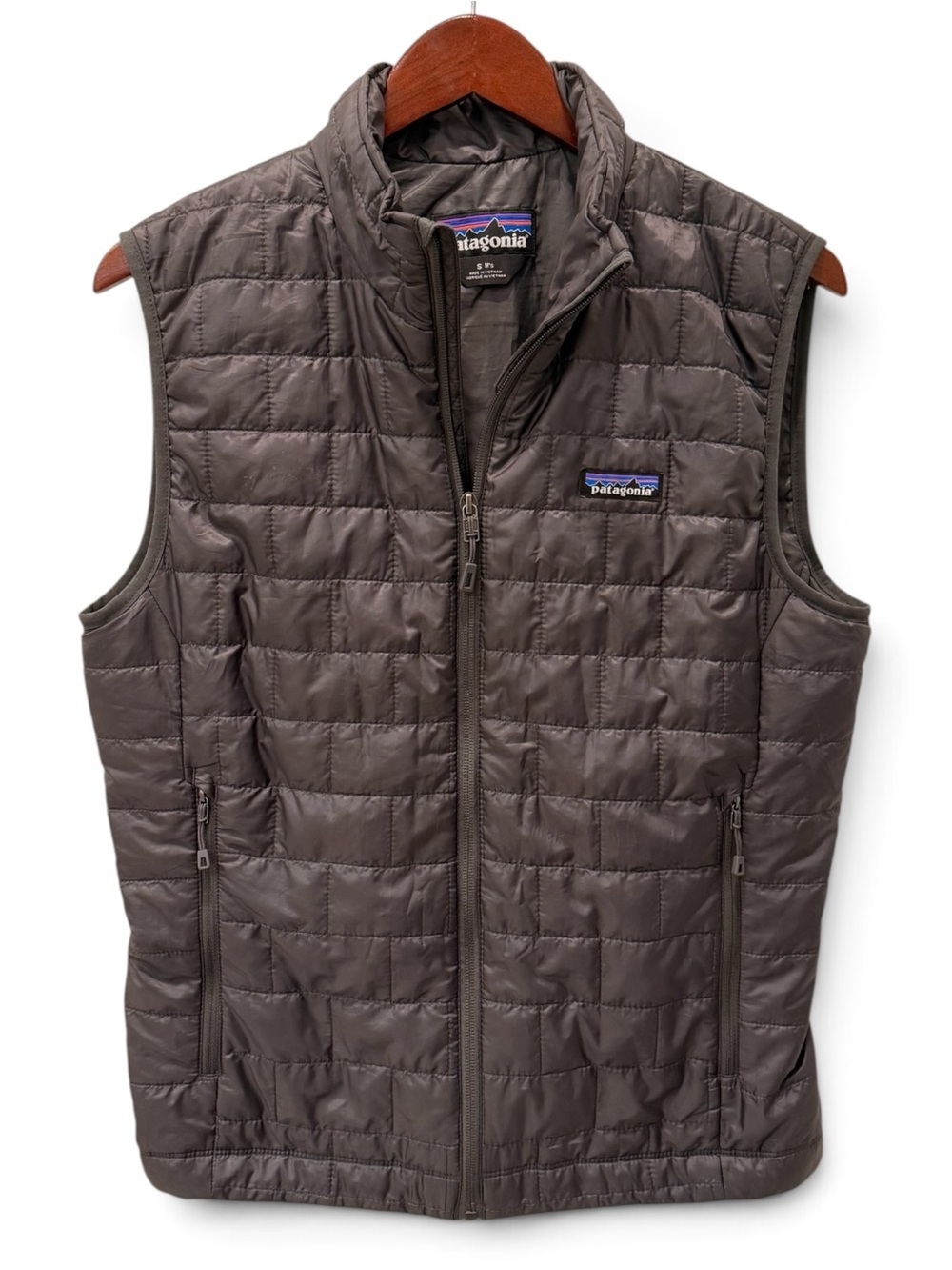 Patagonia Nano Puff® Vest — Men’s Small — Gray PrimaLoft Insulated Full Zip
